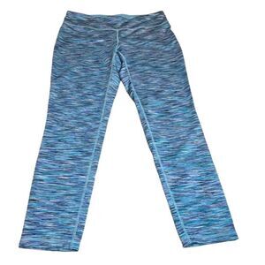 Ideology Crop Leggings Space Dye Aqua Blue Size Large